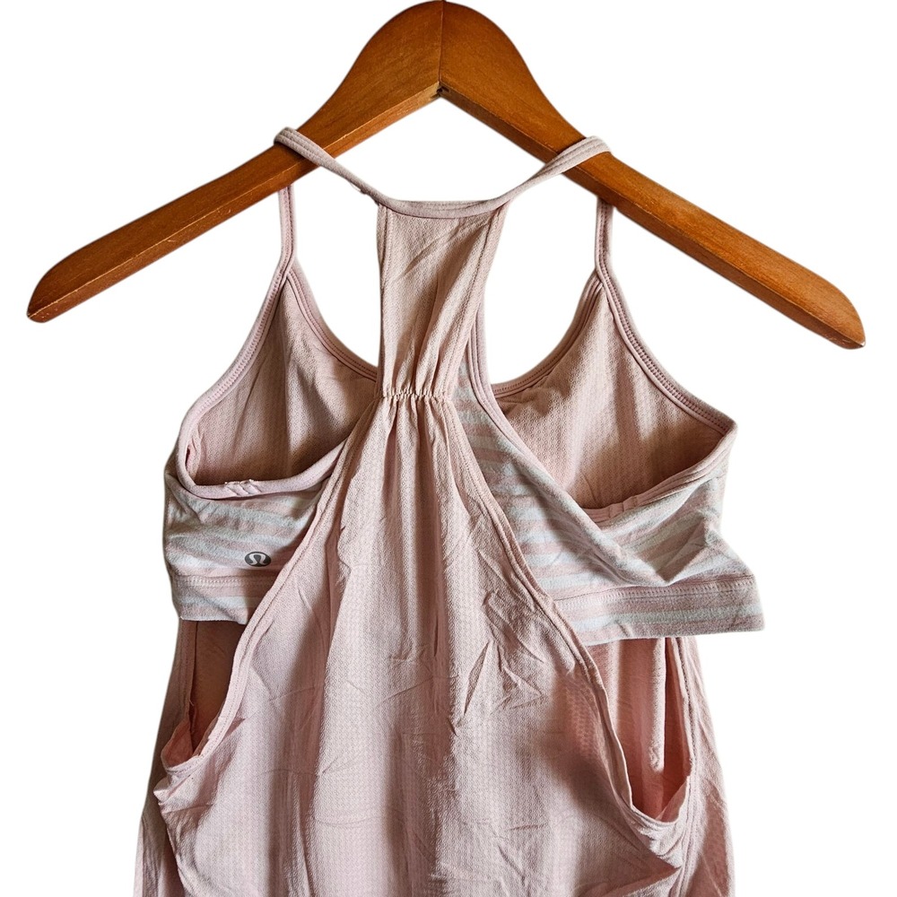 Lululemon Tank Top Light Support Built-In Bra Workout Pink Size‎ 6 No Limits - Picture 9 of 12